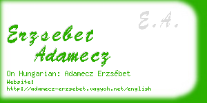 erzsebet adamecz business card