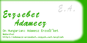 erzsebet adamecz business card